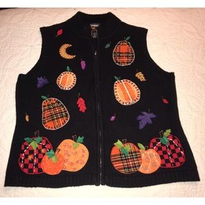 Vintage Fall/Halloween Pumpkin Sweater Vest